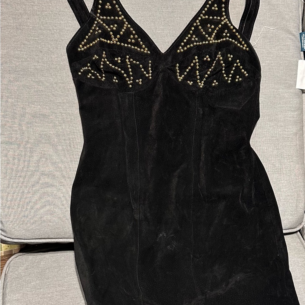 Elegant Black Dress with Gold Accents